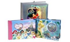 Three Disney autograph books - Sorcerer Mickey, the Princesses and Tinker Bell.