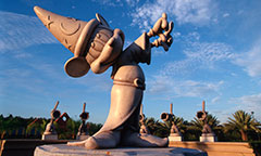 Statue of Mickey Mouse Sorcerer casting a spell