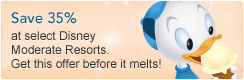 Save 35% at select Disney Moderate Resorts!