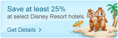 Save at least 25% at select Disney Resort Hotels